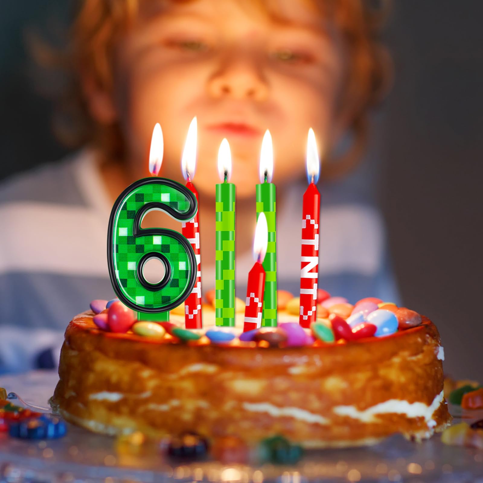 バースデーキャンドル Amazon.co.jp: Landhoow 13ピース ピクセルテーマ バースデー